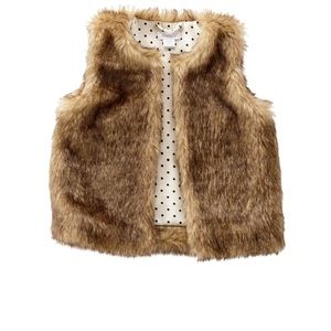 NWT Mud Pie Faux fur vest 12-18m
